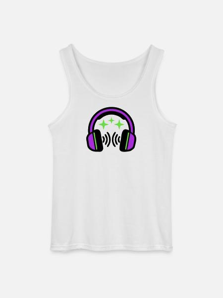 Headphones Stars Icon - Gildan Men’s Tank Top - white