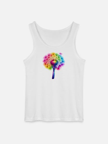 Regenbogen-Pusteblume - Gildan Männer Tank Top - Weiß