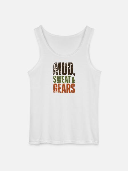 Mud Sweat Gears Gravel - Gildan Männer Tank Top - Weiß