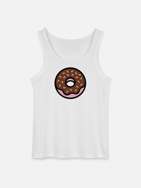 Donut Chocolate Sprinkles Icon - Gildan Men’s Tank Top - white