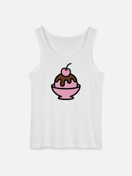 Sundae Cherry Artwork - Gildan Men’s Tank Top - white