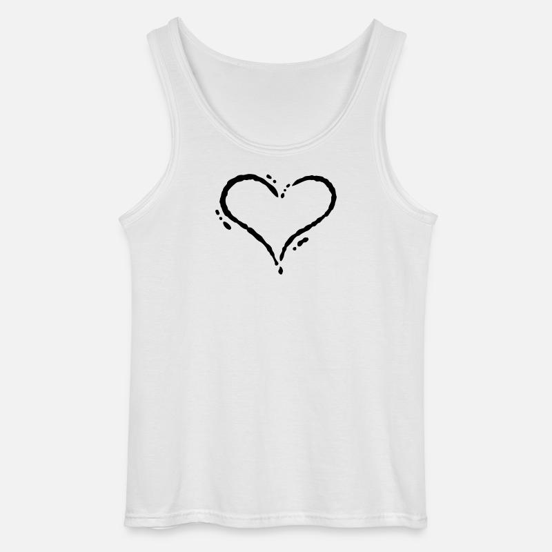 Herz - Scribble (Zeichnung) - Gildan Männer Tank Top - Weiß