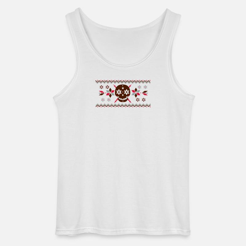 Skull Muster im Norweger Stil - Gildan Männer Tank Top - Weiß