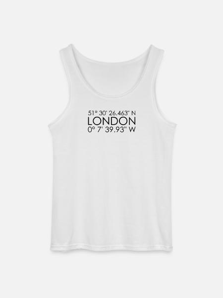 London coordinates - Gildan Men’s Tank Top - white