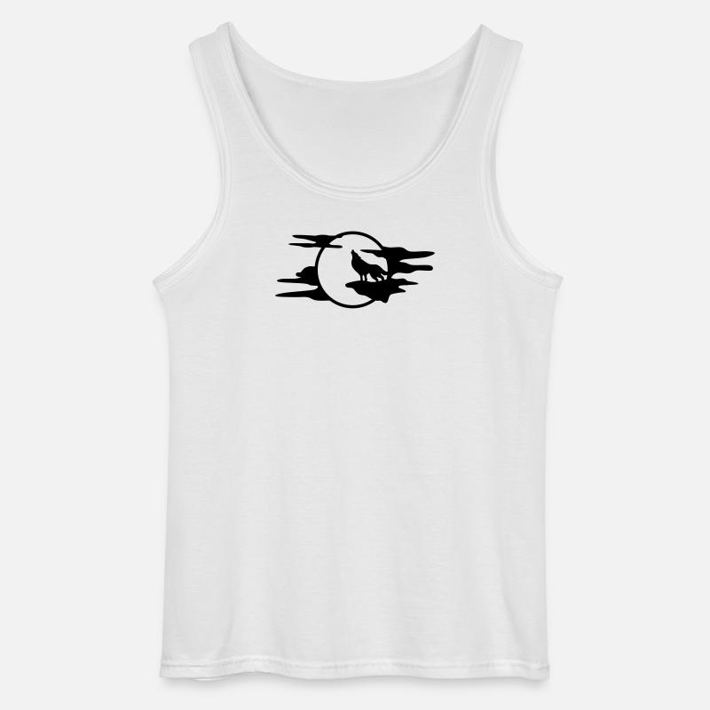 Der schwarze Wolf - Gildan Männer Tank Top - Weiß