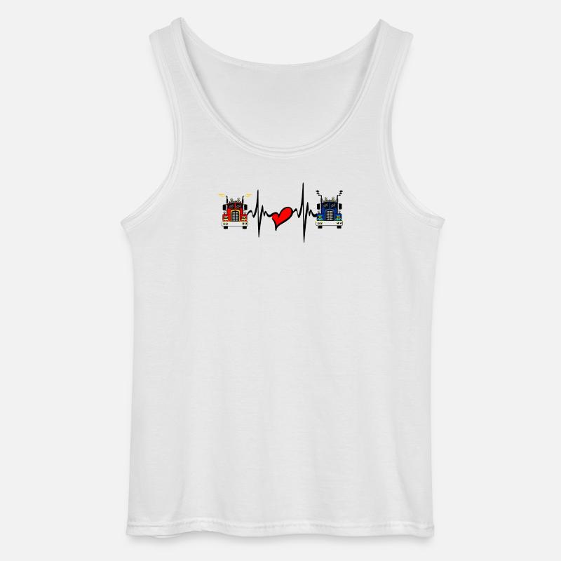 Lkw-Lkw-Herzfrequenz - Gildan Männer Tank Top - Weiß