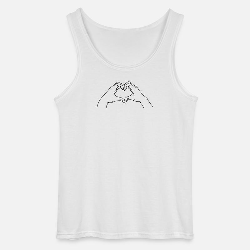 Handgeste LIEBE - Gildan Männer Tank Top - Weiß