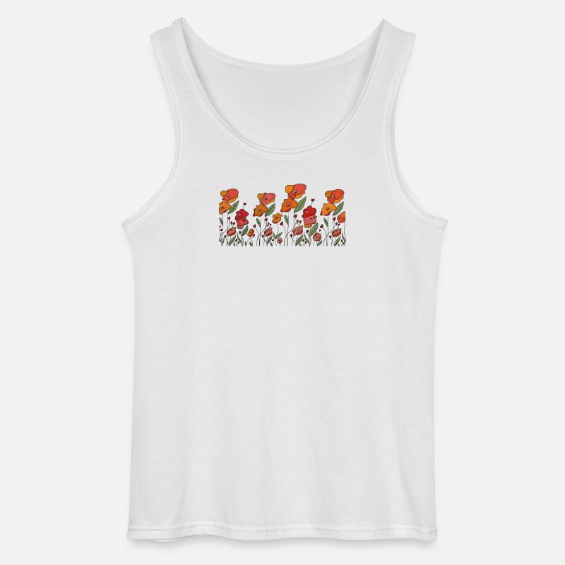 Mohnborte - Gildan Männer Tank Top - Weiß