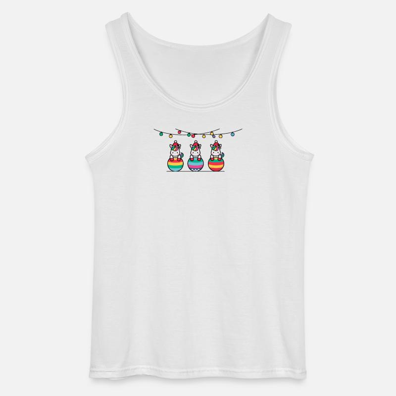 3 Einhörner Weihnachtskugeln Freunde - Gildan Männer Tank Top - Weiß