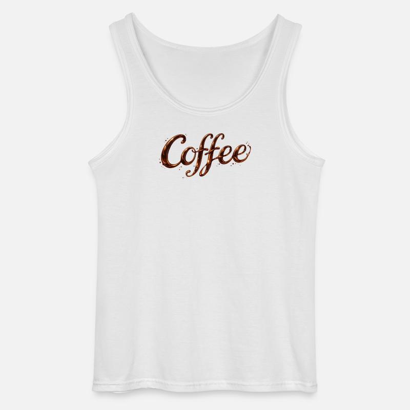 Lettere del caffè Illustrazione del caffè - Canotta da uomo Gildan - bianco