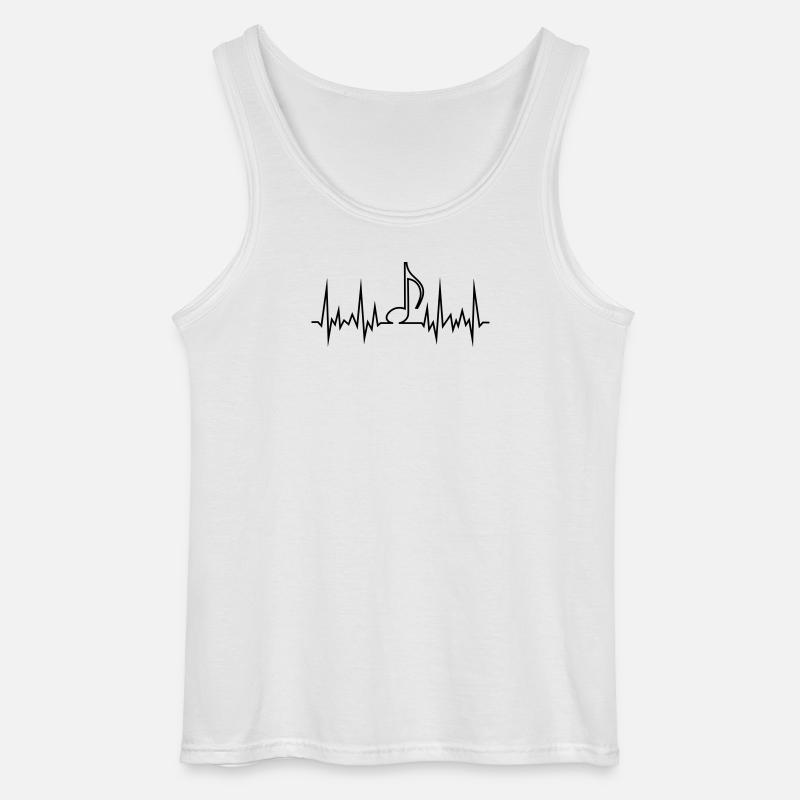 wave_note - Gildan Männer Tank Top - Weiß