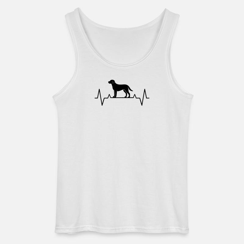 Geschenkidee Hundemama Labrador Herzschlag EKG - Gildan Männer Tank Top - Weiß