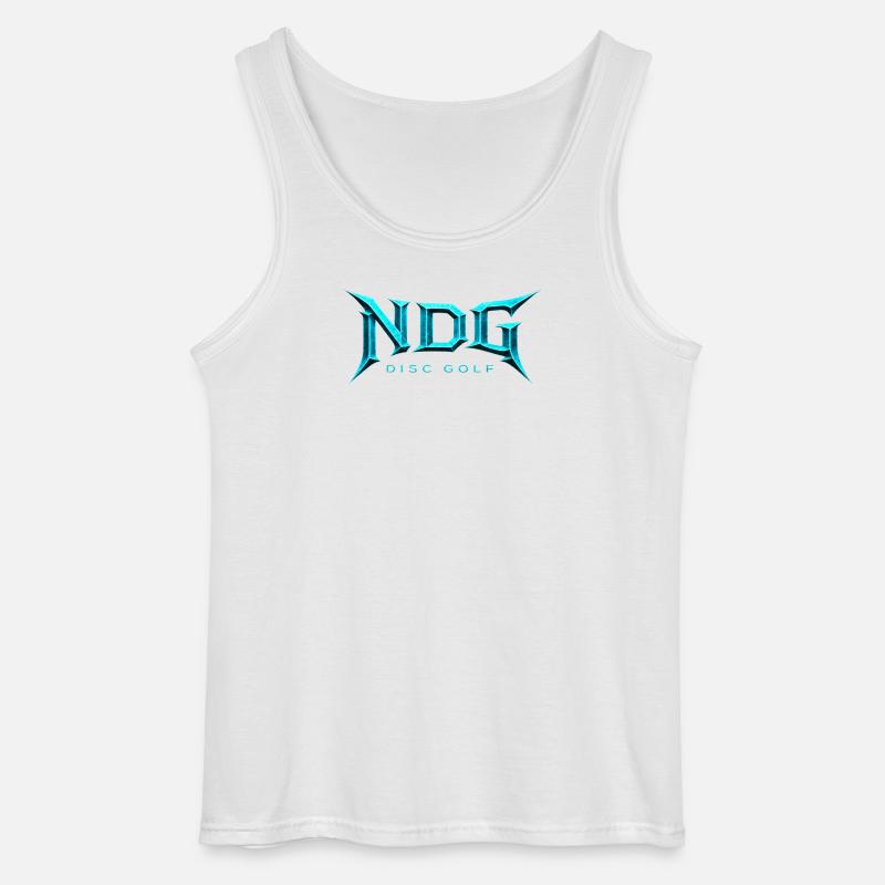 NDG Disc Golf Eislogo-Licht - Gildan Männer Tank Top - Weiß