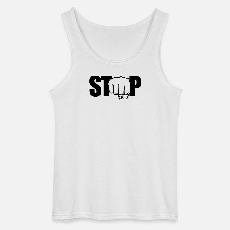 Stop Faust - Gildan Männer Tank Top - Weiß