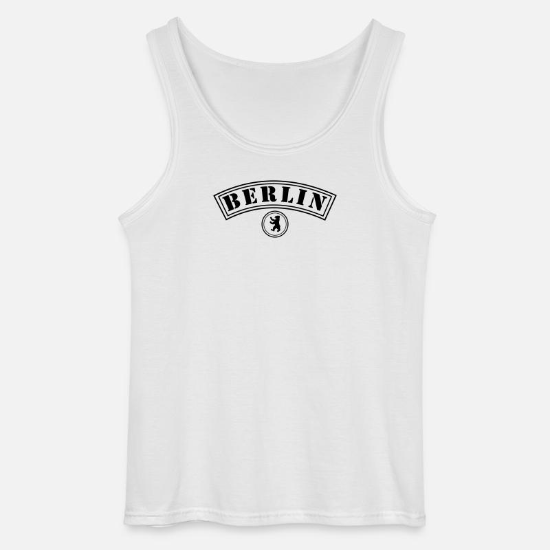 Berlin with bear - Gildan Men’s Tank Top - white