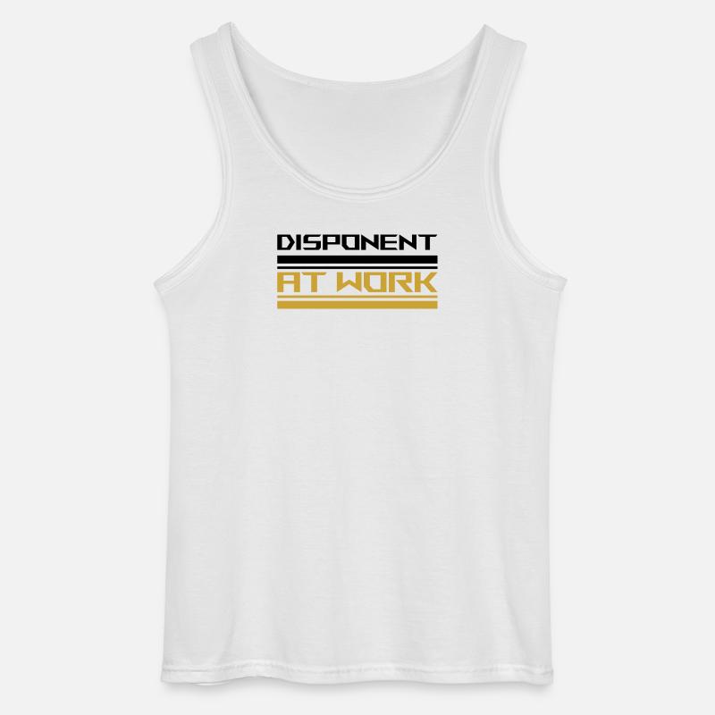 Disponent at work black - Gildan Männer Tank Top - Weiß