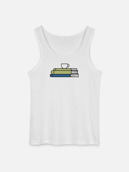 Stack of books Coffee mug Coloured - Gildan Men’s Tank Top - white