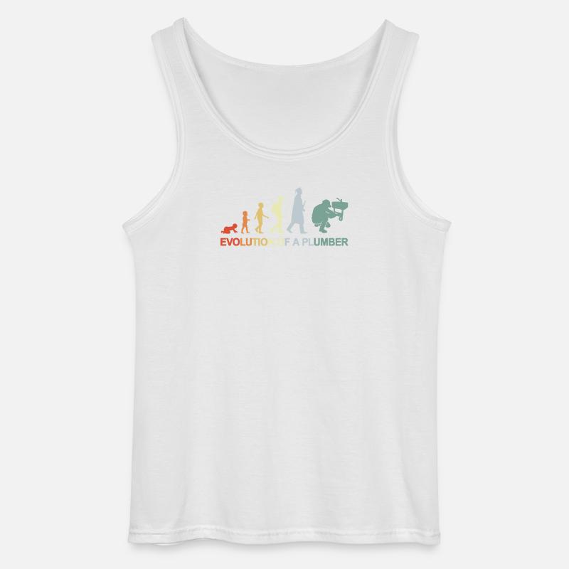 Plumber Evolution - Gildan Men’s Tank Top - white