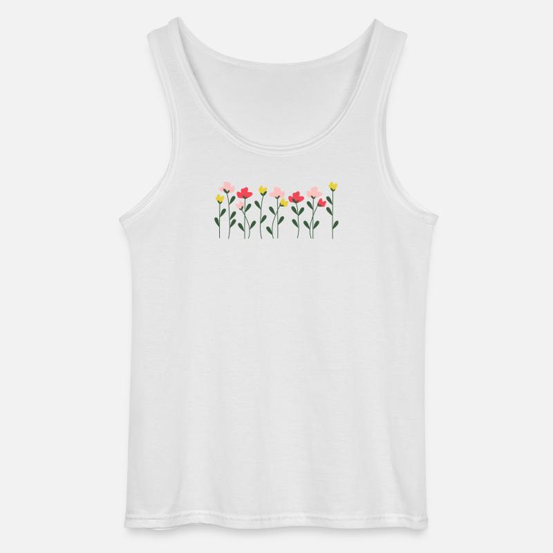 Herzblumen auf minimalem Schwarz - Gildan Männer Tank Top - Weiß
