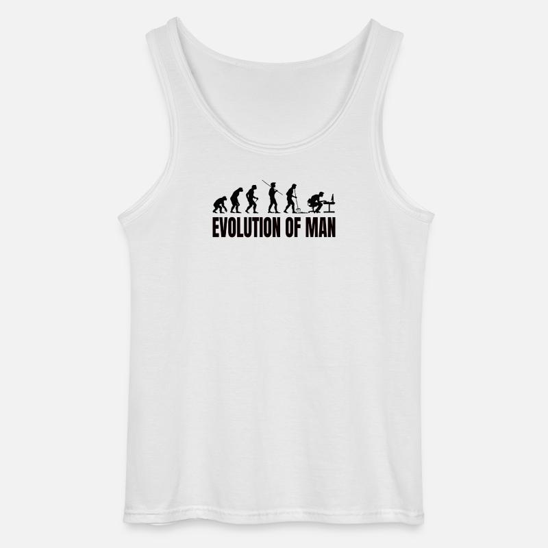 Programmierer Computerfreak Evolution - Gildan Männer Tank Top - Weiß