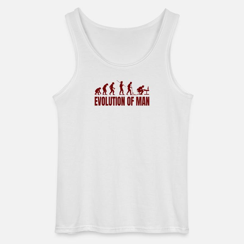 Computer PC Evolution Computer Scientist Programmer - Gildan Men’s Tank Top - white