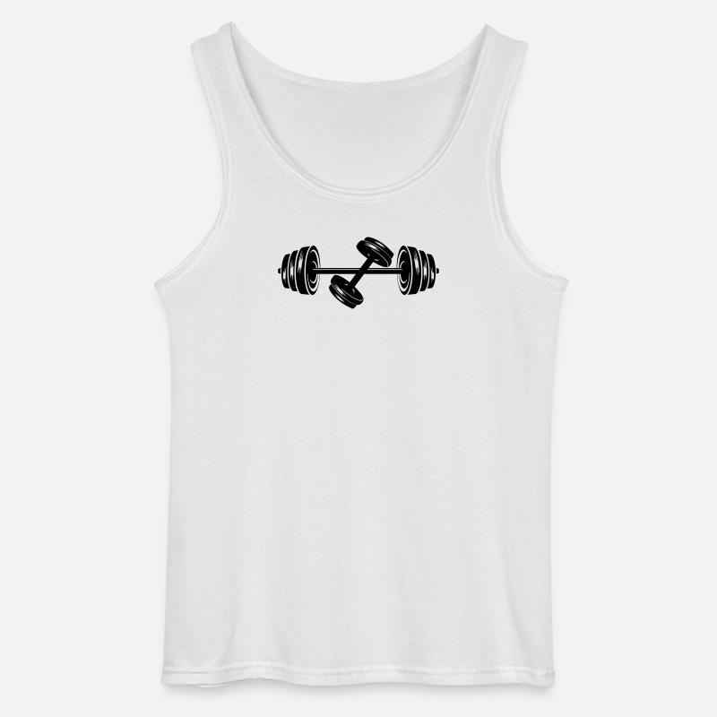 Weights dumbbell discs dumbbell 2 - Gildan Men’s Tank Top - white