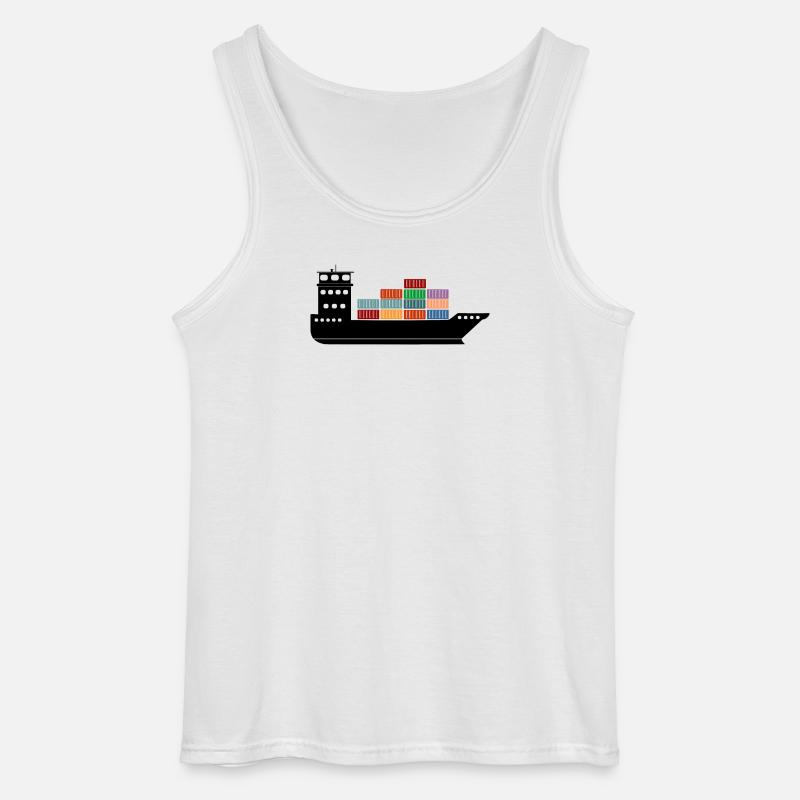 Seecontainerschiff oder Boot mit Containern - Gildan Männer Tank Top - Weiß
