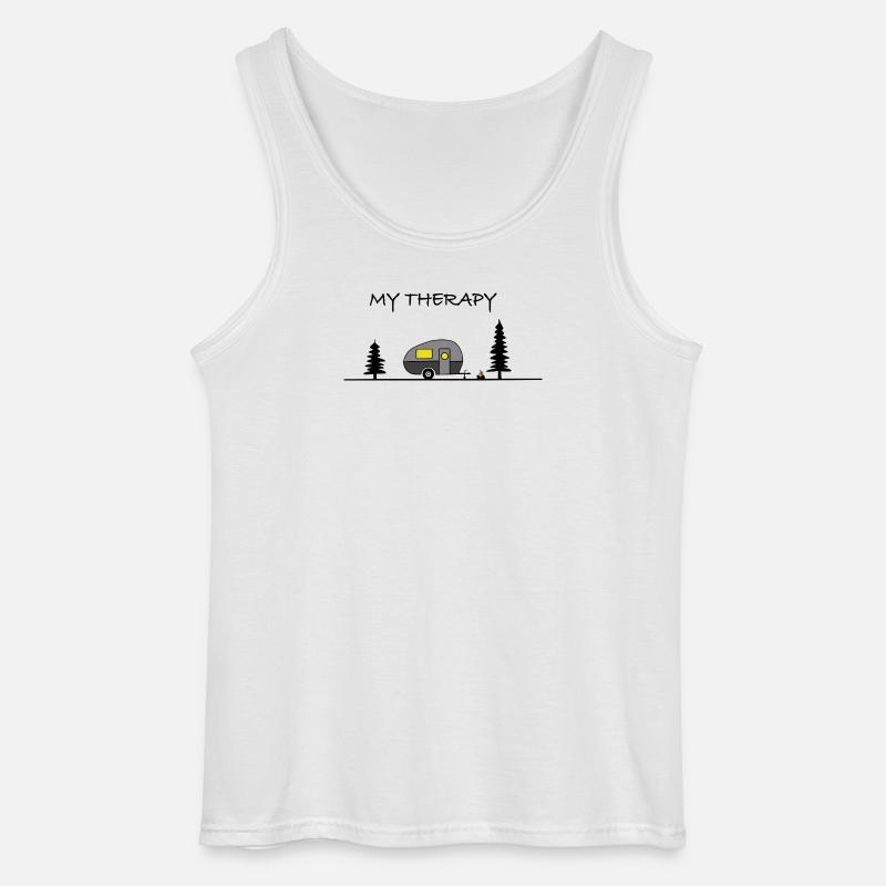 My Therapy - Camping - Gildan Männer Tank Top - Weiß