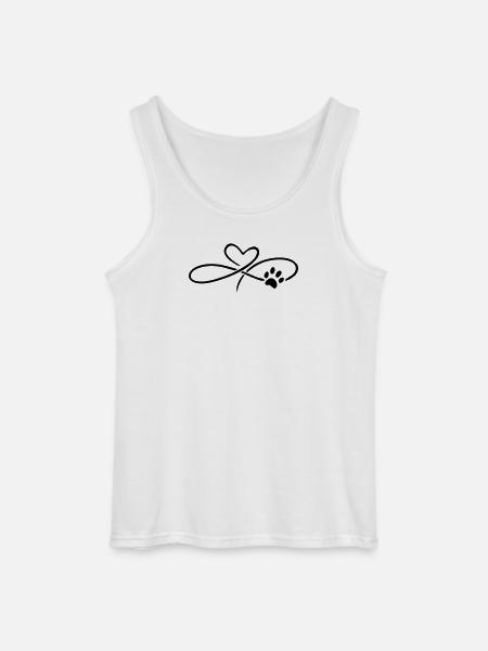 Infinity Heart with Paw Dog Cat - Gildan Men’s Tank Top - white