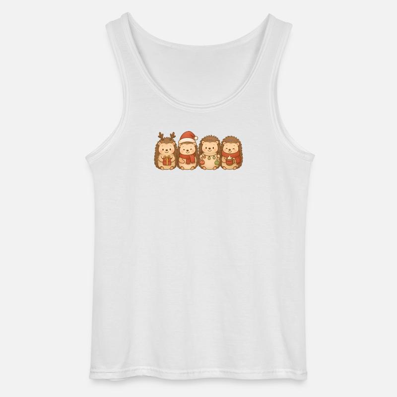 Igel Kinder Jungen Mädchen Weihnachtsigel - Gildan Männer Tank Top - Weiß
