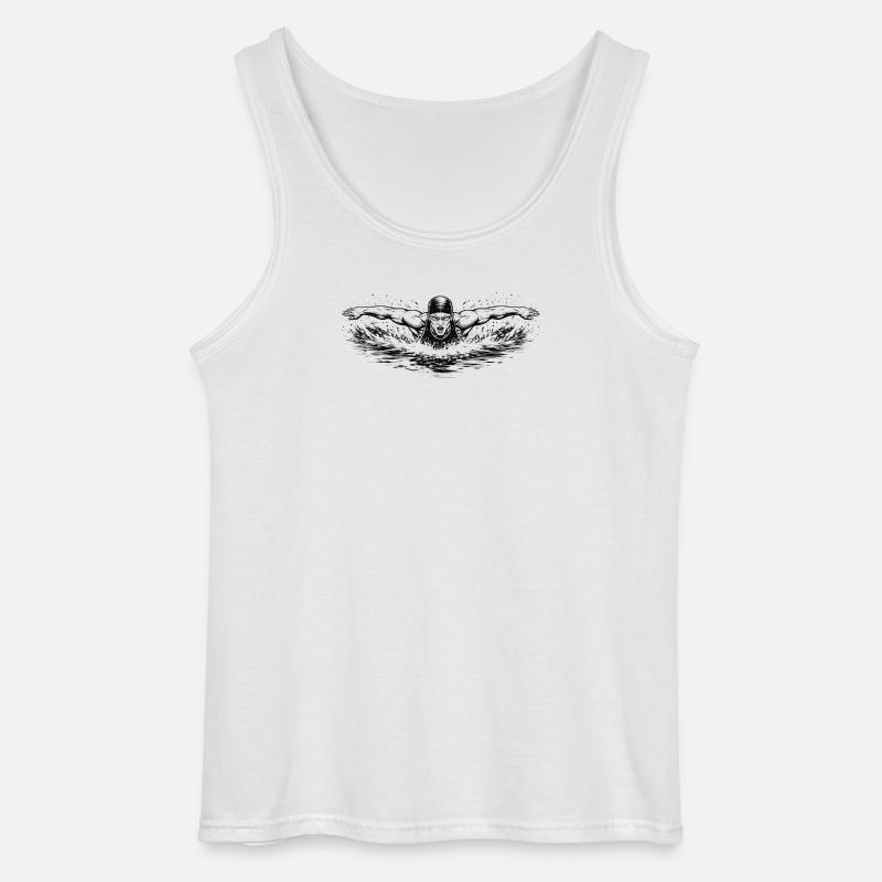 Float in powerful Comic Ink style - Gildan Men’s Tank Top - white