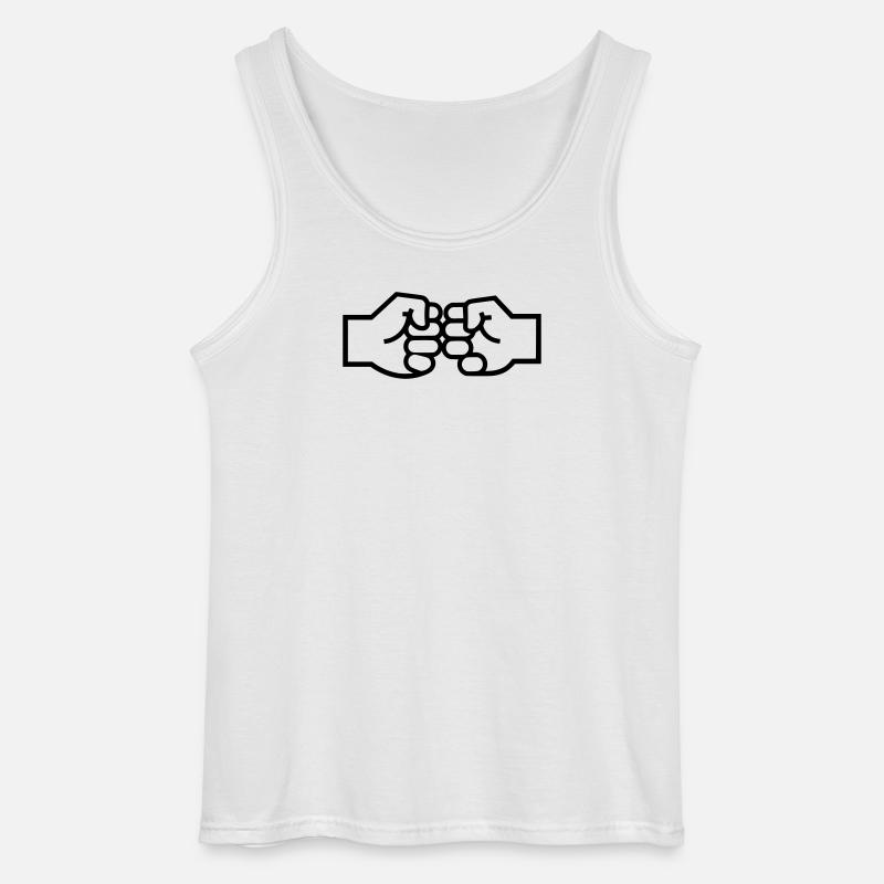 Faust Check Fistbump Hände Outline - Gildan Männer Tank Top - Weiß