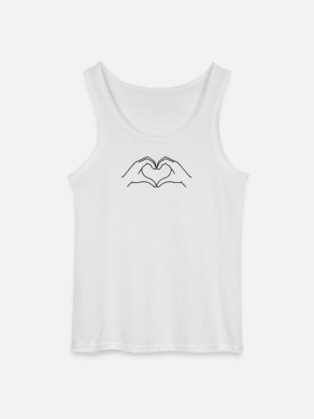 Heart Hands Line Art | K-Pop Love - Gildan Men’s Tank Top - white