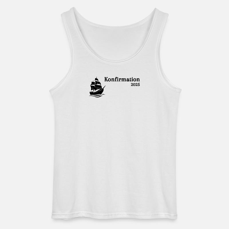 Konfirmation 2025 Schiff segelt heran - Gildan Männer Tank Top - Weiß