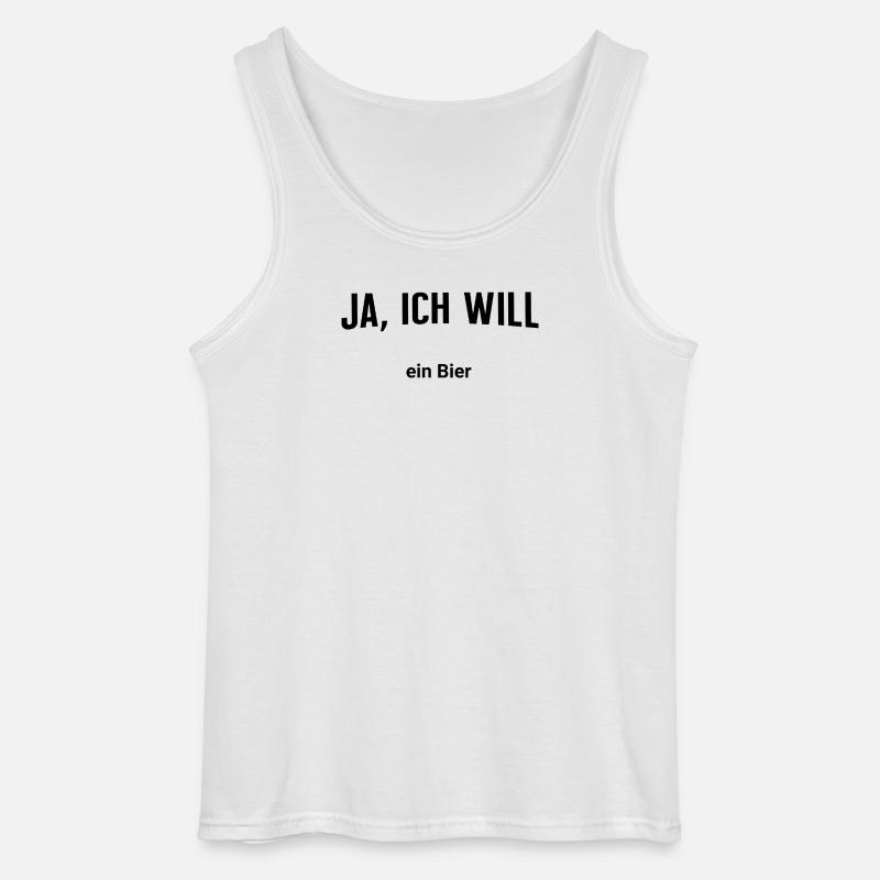 Ja, ich will - Ein Bier - Gildan Männer Tank Top - Weiß