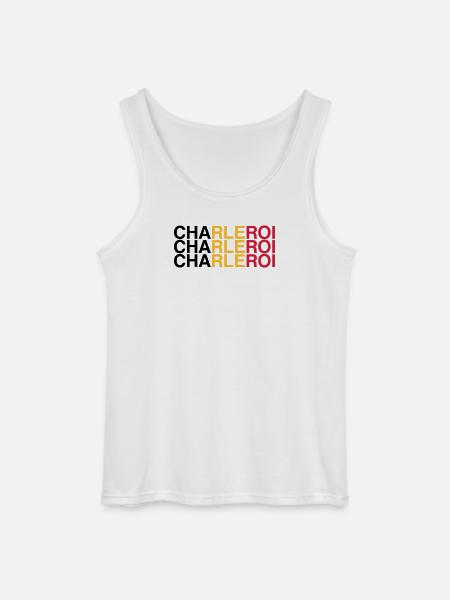 CHARLEROI Belgium Belgium Flag - Gildan Men’s Tank Top - white