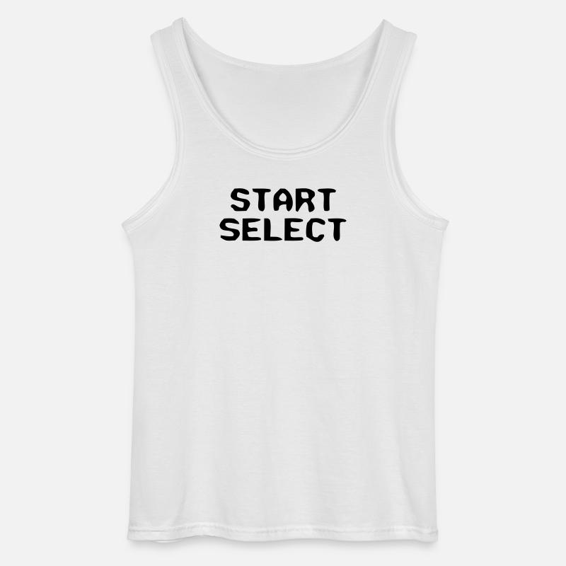 Start Select 8-Bit Text - Gildan Männer Tank Top - Weiß
