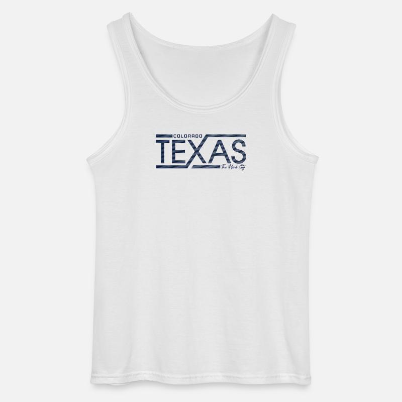 Texas Stripes Retro State Panel - Gildan Männer Tank Top - Weiß