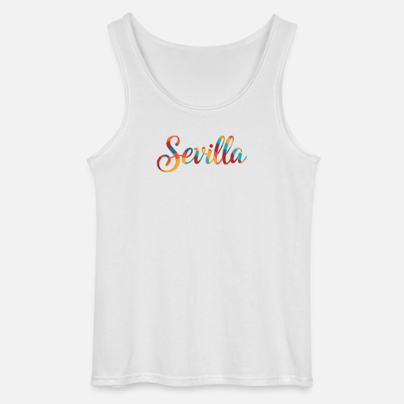 Sevilla Regenbogen Script - Gildan Männer Tank Top - Weiß