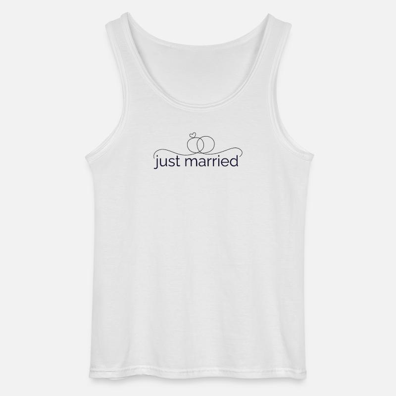Frisch verheiratet - Liniendesign mit Trauring! - Gildan Männer Tank Top - Weiß