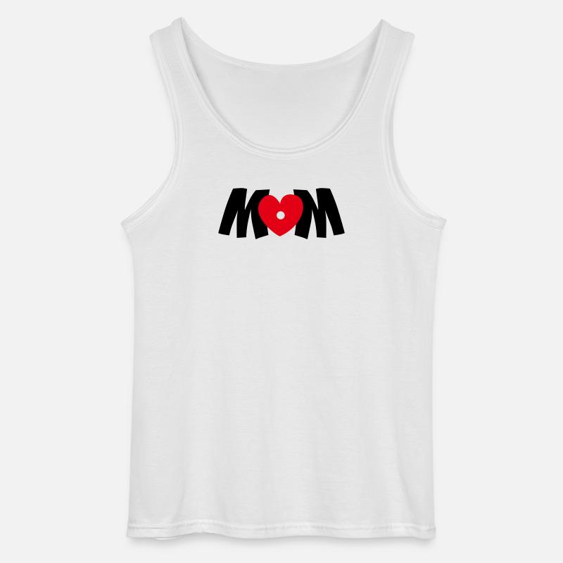 Mama Herz - Gildan Männer Tank Top - Weiß