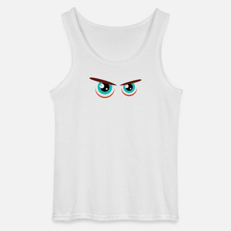 Intensive Blickblicke mit angespannter Mimik - Gildan Männer Tank Top - Weiß