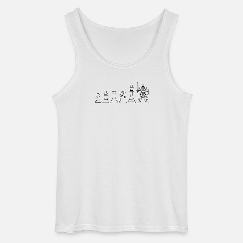 Spielfigur Brettspiel Evolution: Lustiges Design - Gildan Männer Tank Top - Weiß