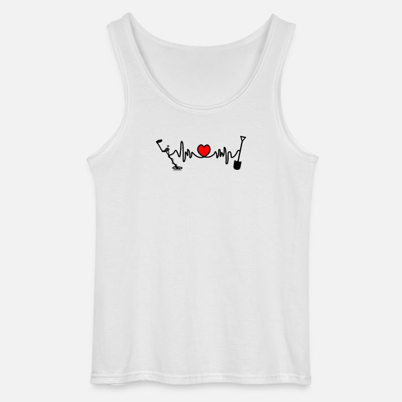 Metalldetektor-Logo mit Herzfrequenz - Gildan Männer Tank Top - Weiß
