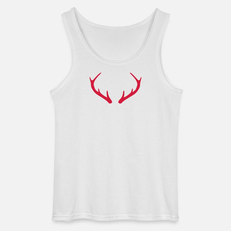 Geweih Hirsch Rentier Geschenk - Gildan Männer Tank Top - Weiß