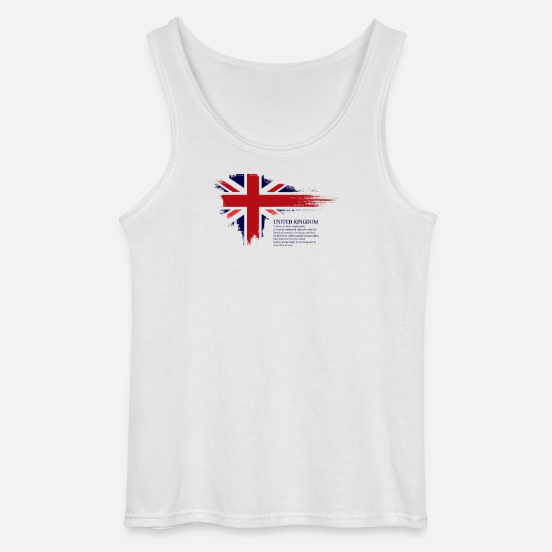 Brushstroke Union Jack Flag - Gildan Men’s Tank Top - white