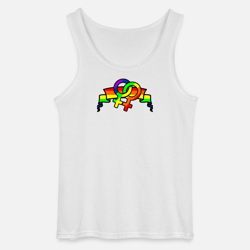 Regenbogen lesbies stolzes Logo - Gildan Männer Tank Top - Weiß