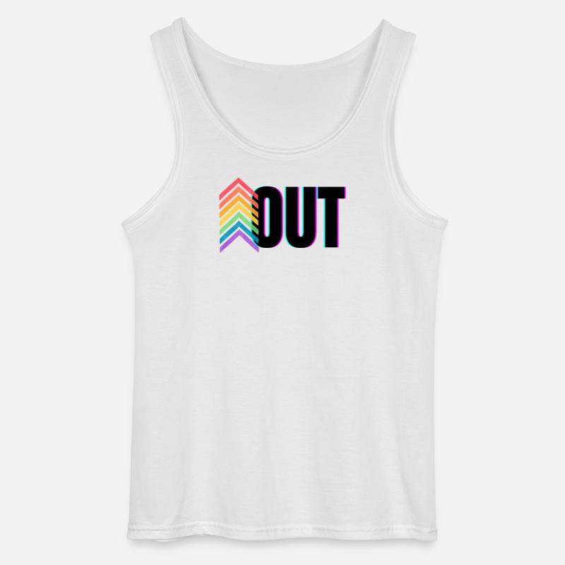 Pride Rainbow Logo Out - Gildan Männer Tank Top - Weiß
