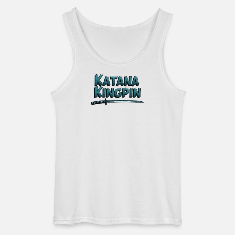 Katana Kingpin – Samurai-udtalelse - Gildan tanktop til mænd - hvid