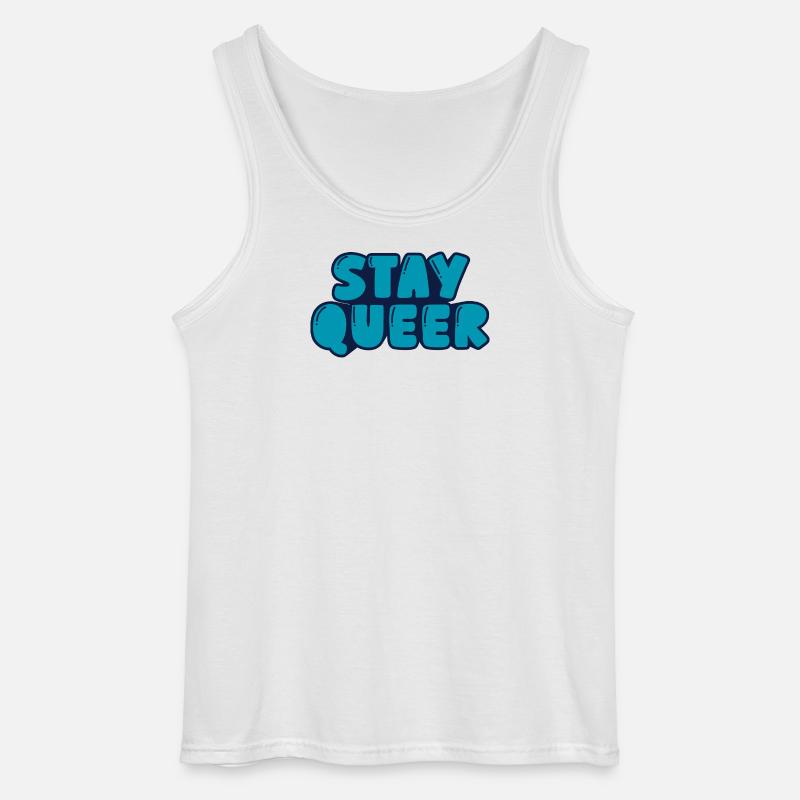 Bleib queer - Gildan Männer Tank Top - Weiß
